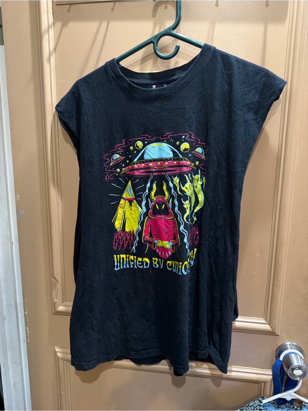 Black Graphic UFO Sleeveless Tee - Unified By Curiosity